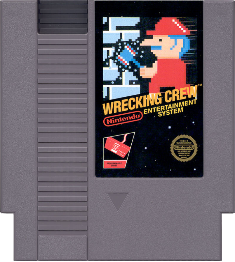 Wrecking Crew 5 Screw Nintendo Entertainment System NES video game featuring classic arcade puzzle action gameplay Mario demolition challenges hammer wielding construction worker breaking walls destroying ladders smashing obstacles avoiding enemies strategic level navigation bonus stages and challenging screen clearing puzzles iconic 8 bit Nintendo gameplay original 5 screw edition retro video game collection collectible gaming appeal game cartridge