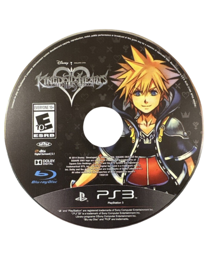 Kingdom Hearts HD 2.5 Remix PlayStation 3 high-definition compilation collection containing Kingdom Hearts II Final Mix Kingdom Hearts Birth by Sleep Final Mix and Kingdom Hearts Re:coded cinematic remastered action RPG Square Enix Disney worlds Sora Ventus Aqua Terra keyblade combat Heartless Organization XIII disc