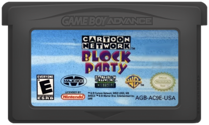Cartoon Network: Block Party for Game Boy Advance – party mini-game collection cartridge featuring characters from Ed, Edd n Eddy, Johnny Bravo, Courage the Cowardly Dog, and Codename: Kids Next Door cartridge