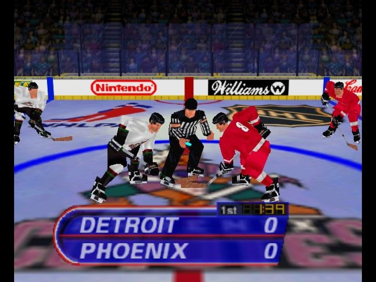 Wayne Gretzky's 3D Hockey Nintendo 64 game featuring fast-paced arcade hockey action on N64 gameplay