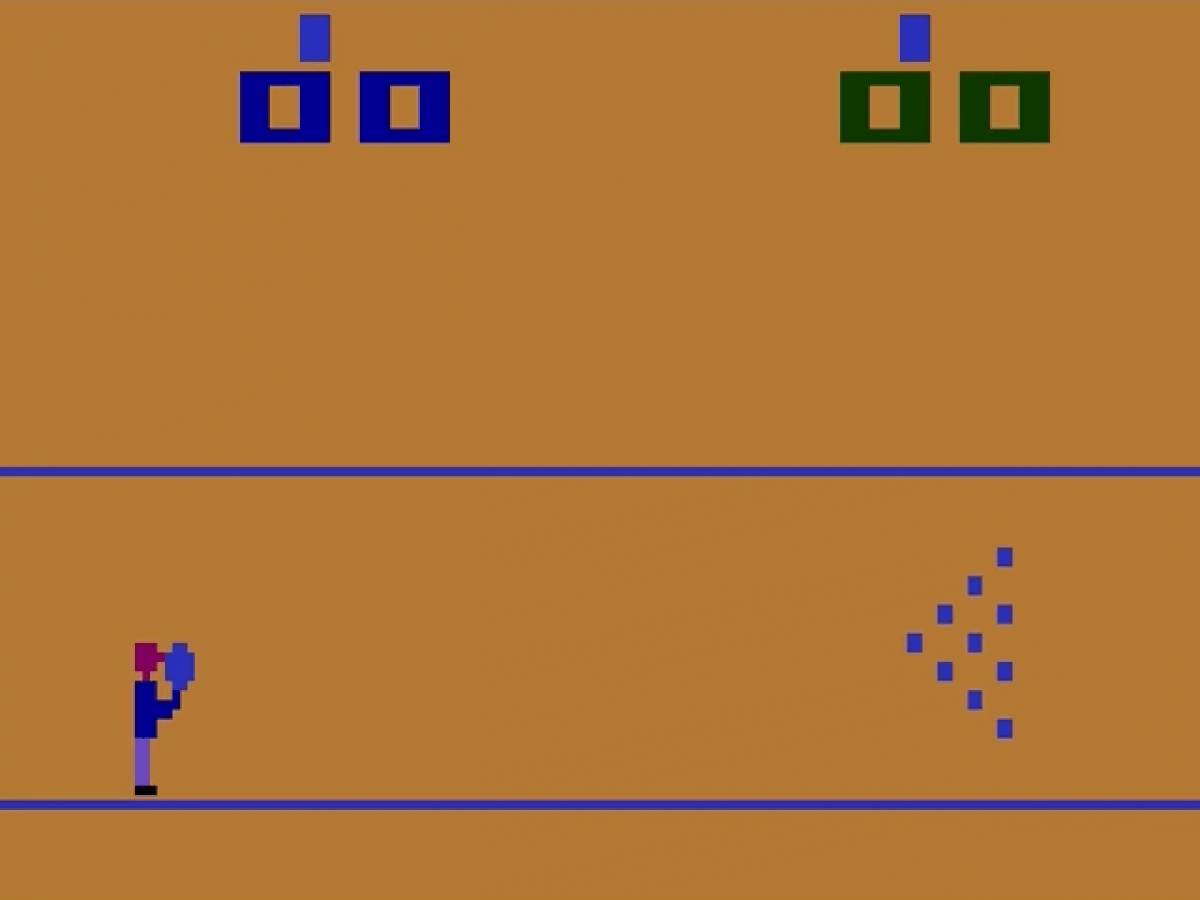Bowling: Text Label - Blue starting screen art for Atari 2600 (2600) video game