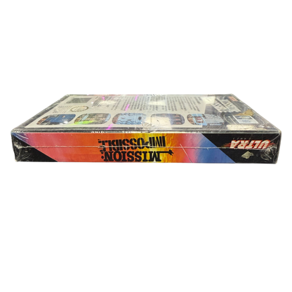 Mission Impossible Nintendo Entertainment System NES for action adventure video game fans featuring secret agent missions espionage gameplay enemy encounters stealth action weapons puzzle solving challenging levels and classic Nintendo Entertainment System gaming collectible appeal side of box