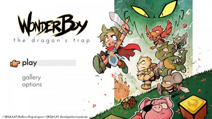 Wonder Boy The Dragon's Trap start screen for Nintendo Switch (NS) video game