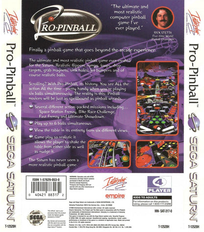 Pro Pinball back cover art for Sega Saturn (SS) video game