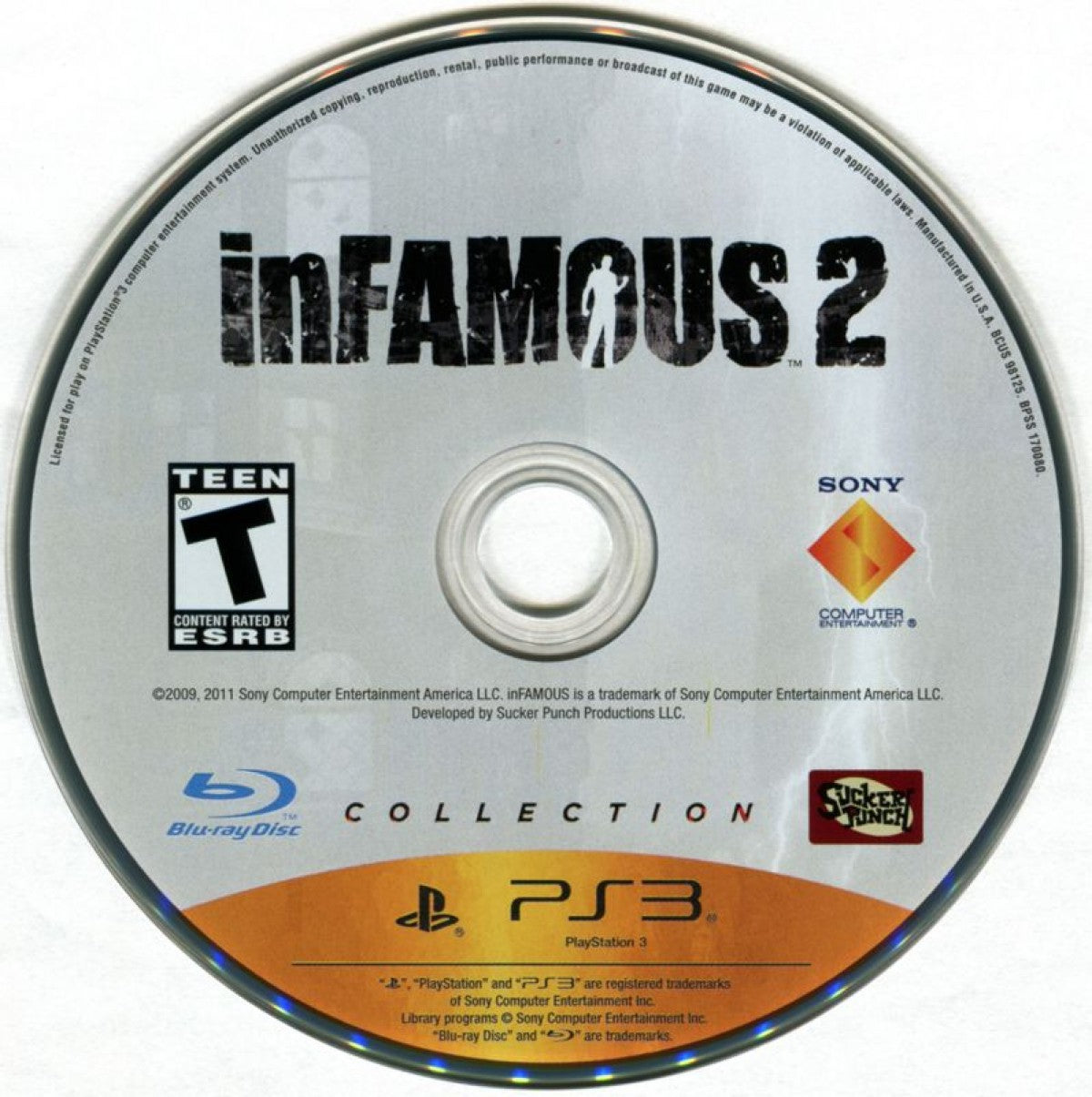 Infamous Collection for PlayStation 3 featuring action adventure gameplay disc