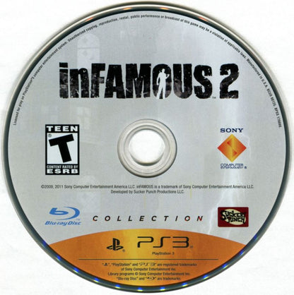 Infamous Collection for PlayStation 3 featuring action adventure gameplay disc