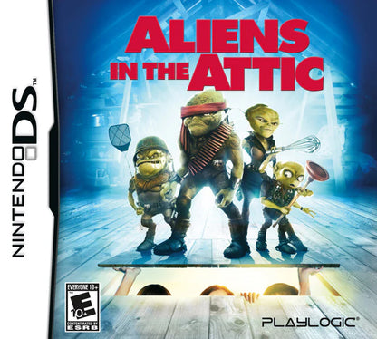 Aliens in the Attic cover art for Nintendo DS (DS) action adventure video game