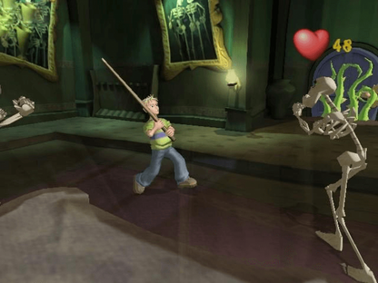 Grabbed by the Ghoulies retro Xbox video game Grabbed by the Ghoulies spooky action adventure beat em up platform style comedy horror game Rare developed console title Xbox release gameplay