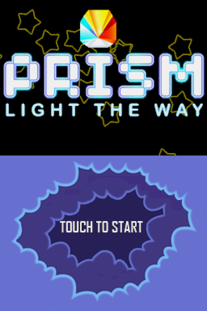 Prism: Light the Way start screen for Nintendo DS (DS) light-bending puzzle video game