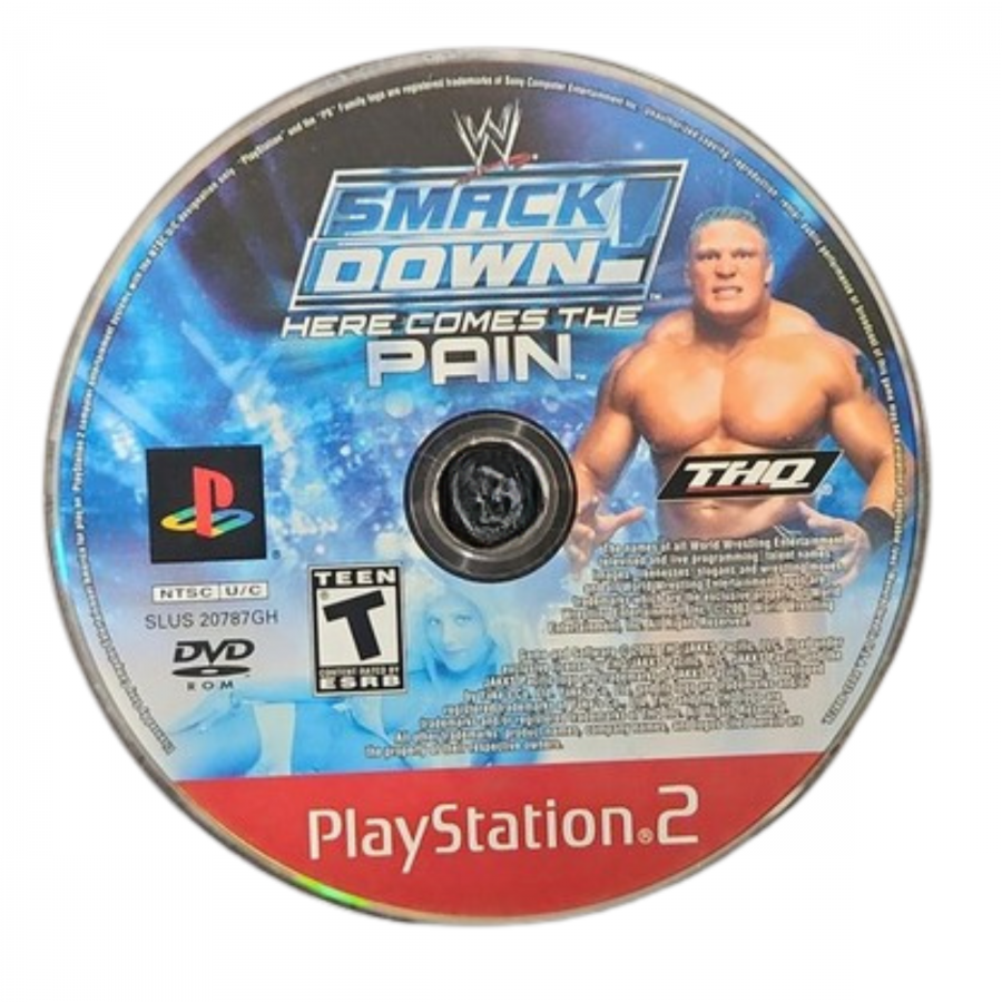 WWE SmackDown Here Comes the Pain Greatest Hits PS2 inspired design featuring professional wrestling action aesthetic iconic WWE superstars intense ring combat championship matches fast paced grappling gameplay legendary sports entertainment nostalgia PlayStation 2 presentation disc