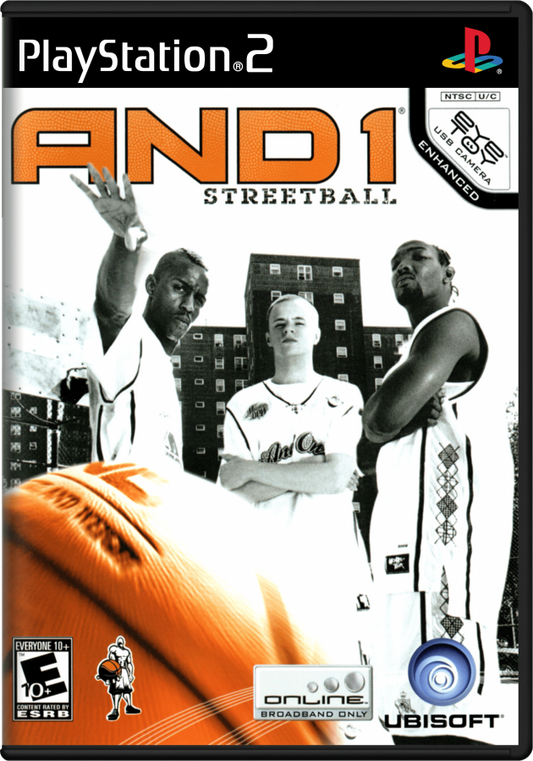 AND 1 Streetball PS2 sports basketball video game cover art.