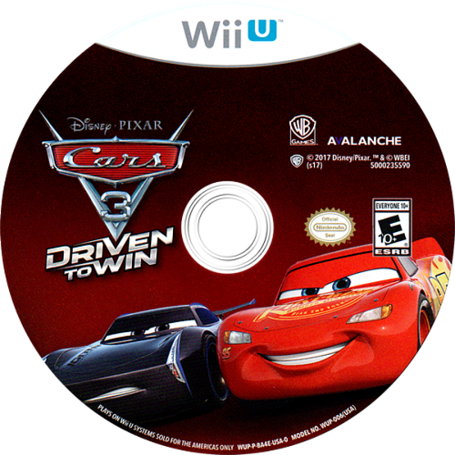 Cars 3: Driven to Win disc art for Nintendo Wii U (WiiU) video game