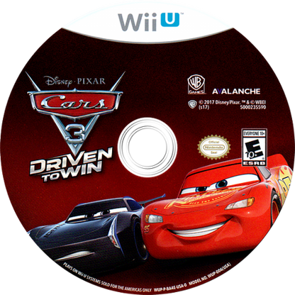 Cars 3: Driven to Win disc art for Nintendo Wii U (WiiU) video game