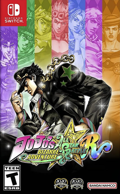 JoJo's Bizarre Adventure All-Star Battle R for Nintendo Switch fighting game featuring characters from across the JoJo series stylized anime battles special moves and versus gameplay cover