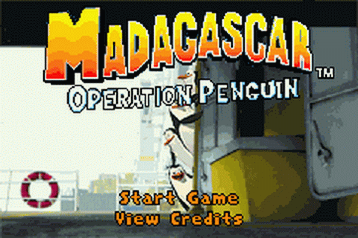 Madagascar and Shrek 2 start menu for Game Boy Advance (GBA) video game