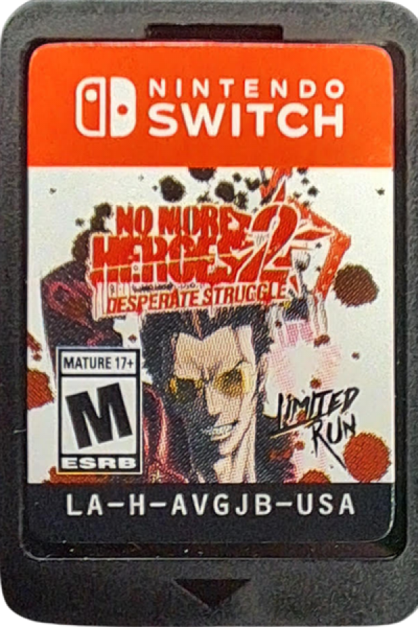 No More Heroes 2 Limited Run #100 Nintendo Switch inspired design featuring stylish action adventure aesthetic eccentric assassin battles fast paced hack and slash combat over the top characters vibrant anime inspired visuals collectible limited release presentation cartridge
