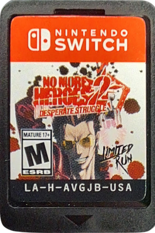 No More Heroes 2 Limited Run #100 Nintendo Switch inspired design featuring stylish action adventure aesthetic eccentric assassin battles fast paced hack and slash combat over the top characters vibrant anime inspired visuals collectible limited release presentation cartridge