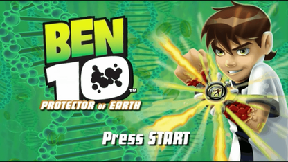 Ben 10: Protector of Earth – PlayStation Portable (PSP) start screen for action-adventure video game