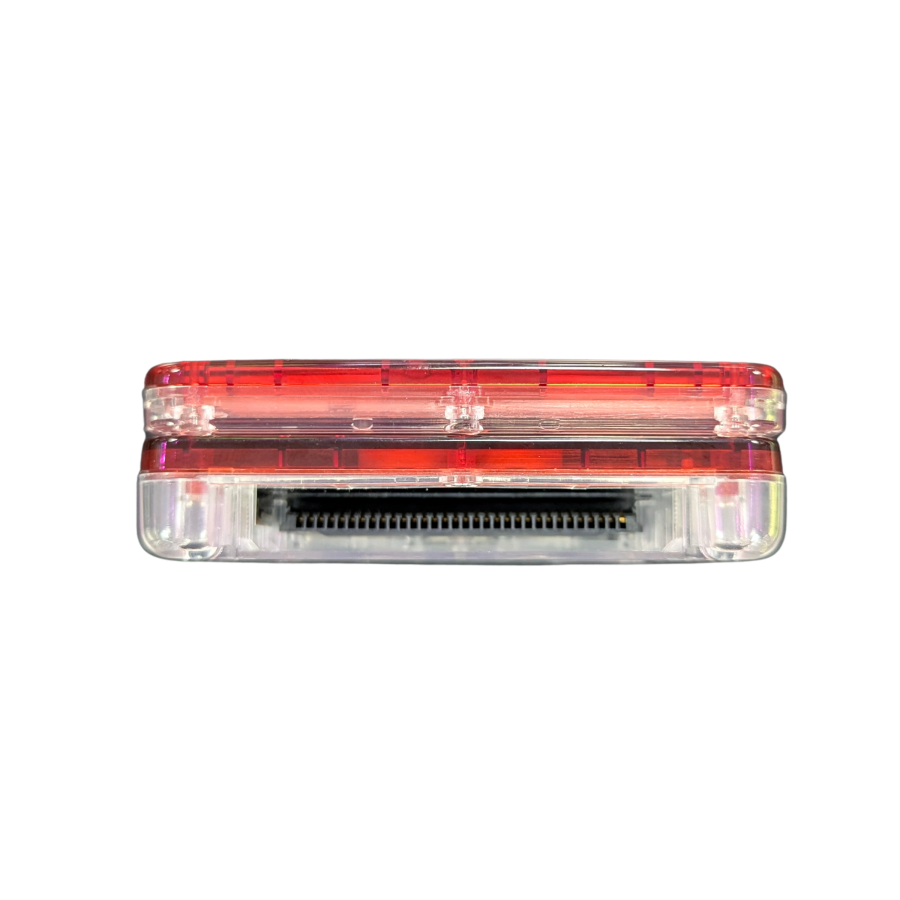 Game Boy Advance SP (GBA SP) [Custom Red Shell & IPS Screen Mod] at Gamers INC, featuring a professionally upgraded handheld experience with a crystal-clear, high-brightness IPS backlit display for modern visual fidelity, housed in a striking custom red shell that breathes new life into your classic library of Game Boy, Game Boy Color, and Game Boy Advance titles cartridge port