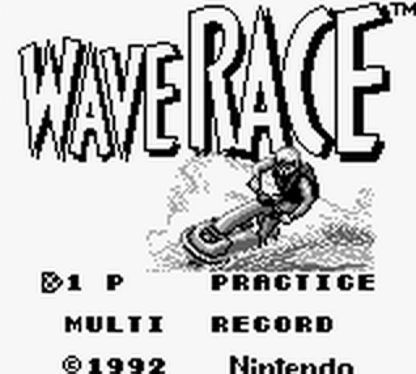 Wave Race title screen for Game Boy (GB) video game