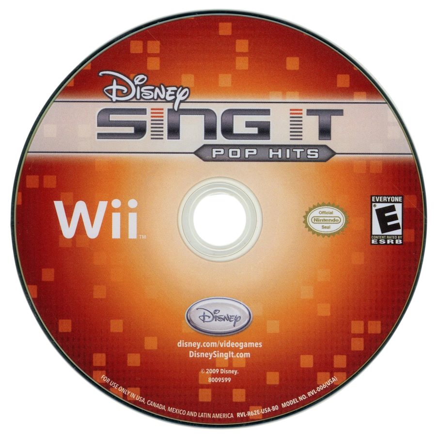 Disney Sing It: Pop Hits disc for Nintendo Wii (Wii) video game