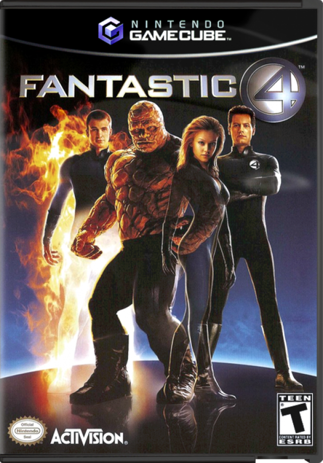 Fantastic 4 cover art for GameCube (GC) action-adventure superhero video game
