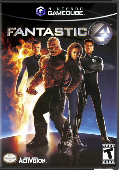 Fantastic 4 cover art for GameCube (GC) action-adventure superhero video game