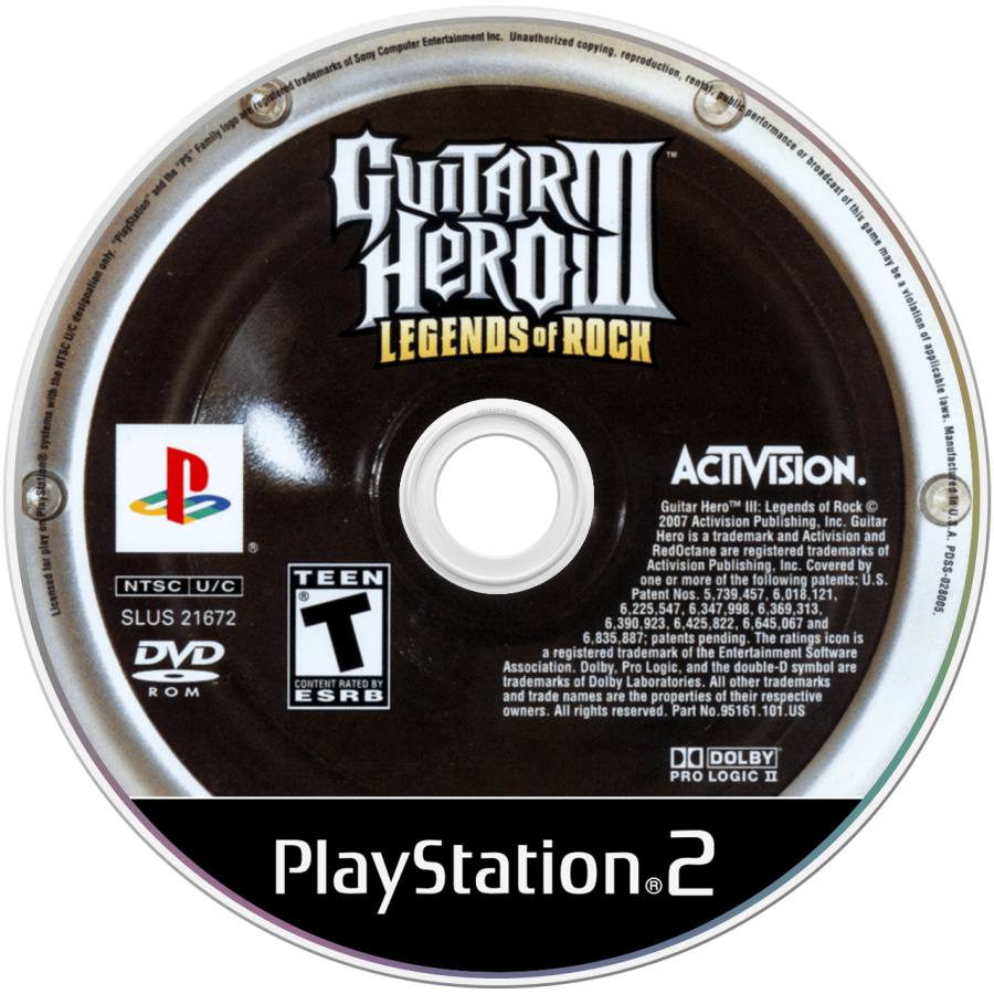 Guitar Hero III: Legends of Rock disc art for Playstation 2 (PS2) video game