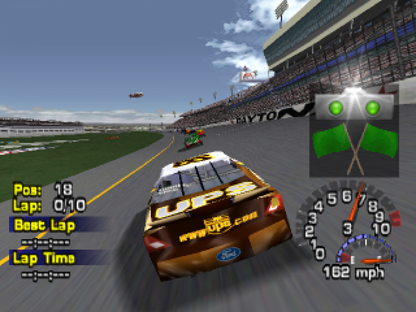 NASCAR Thunder 2003 PlayStation 1 PS1 video game, stock car racing simulation, official NASCAR teams and tracks, console racing title gameplay screenshot