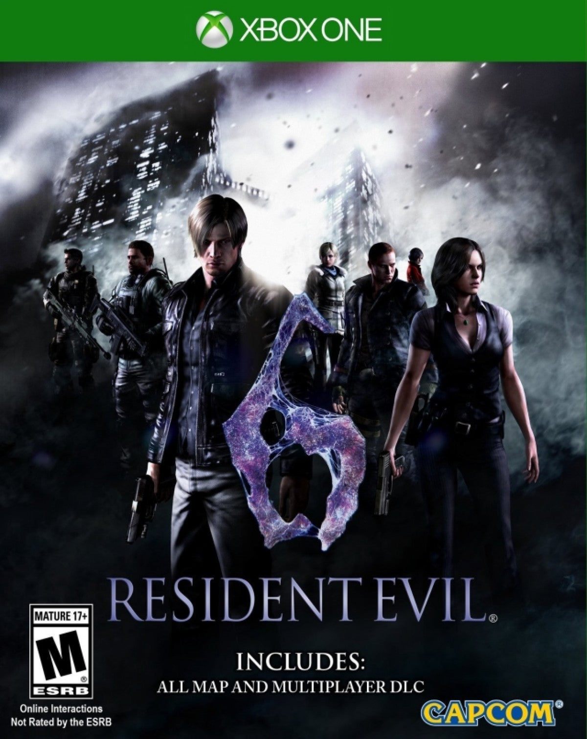 Resident Evil 6 Xbox One XONE for survival horror action video game fans featuring third person combat multiple campaigns Leon Kennedy Chris Redfield and Jake Muller intense gunfights zombie and bio-organic enemies cooperative multiplayer cinematic storytelling global outbreak missions and immersive horror adventure collectible gaming appeal front cover art