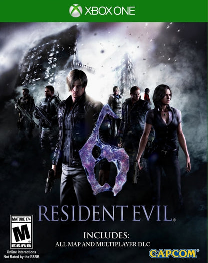 Resident Evil 6 Xbox One XONE for survival horror action video game fans featuring third person combat multiple campaigns Leon Kennedy Chris Redfield and Jake Muller intense gunfights zombie and bio-organic enemies cooperative multiplayer cinematic storytelling global outbreak missions and immersive horror adventure collectible gaming appeal front cover art