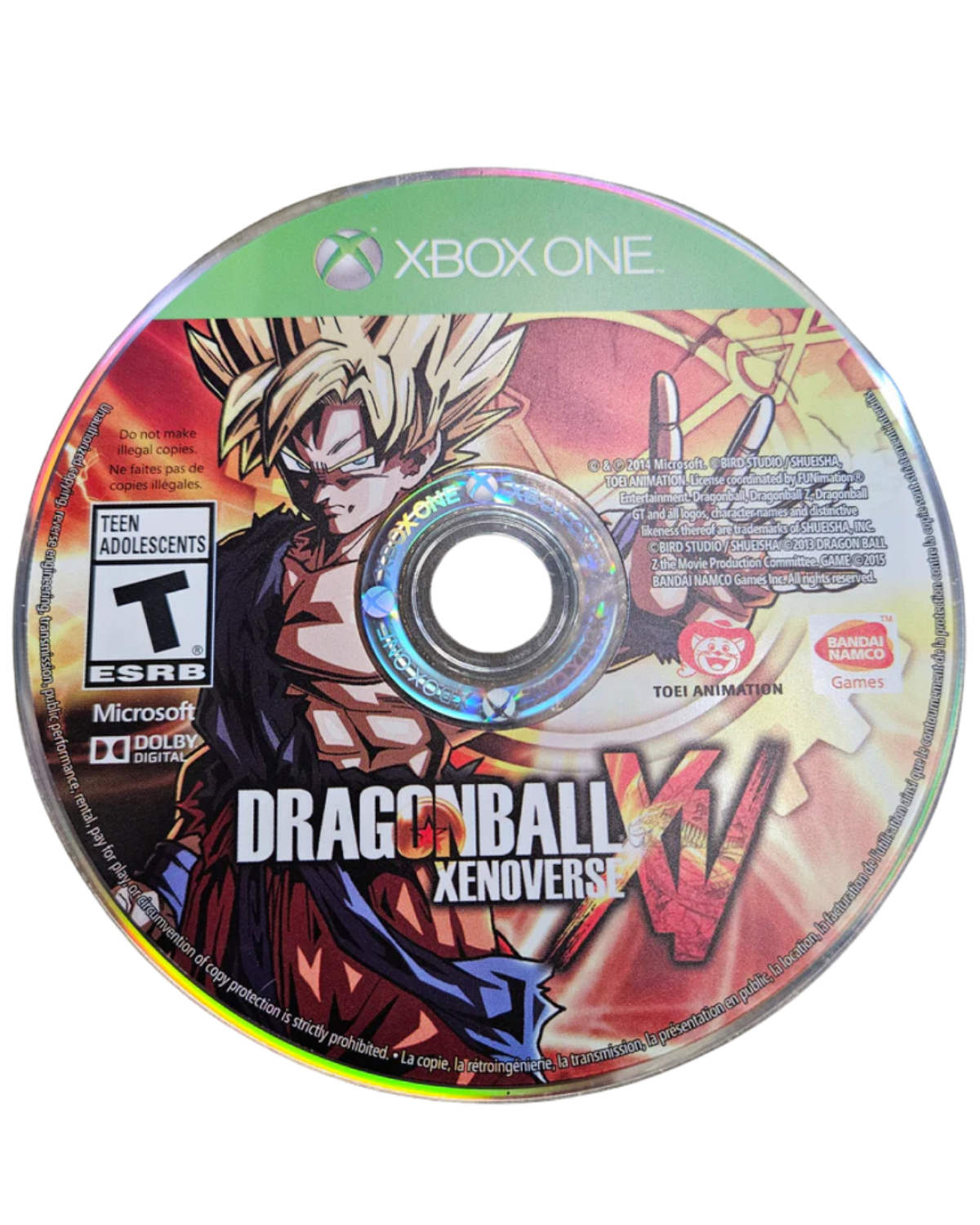 Dragon Ball Xenoverse Xbox One video game, action fighting RPG, anime-based combat, character customization, console title disc