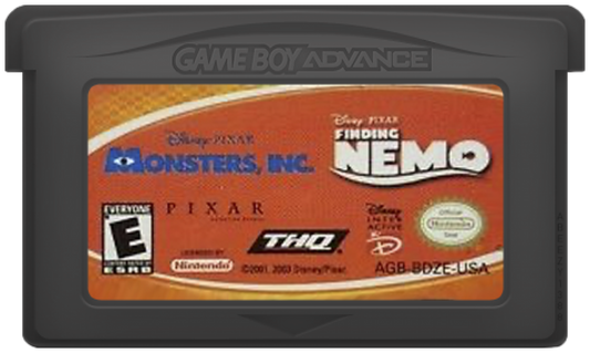 Disney Pixar Finding Nemo / Monsters Inc [2 Pack] cartridge for Game Boy Advance (GBA) video game
