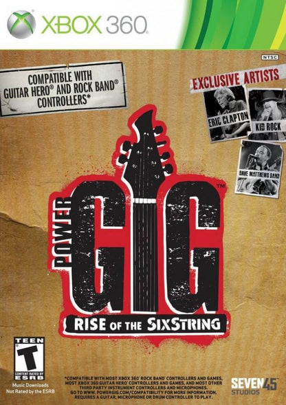Power Gig: Rise of the SixString cover art for Xbox 360 (X360) music rhythm video game