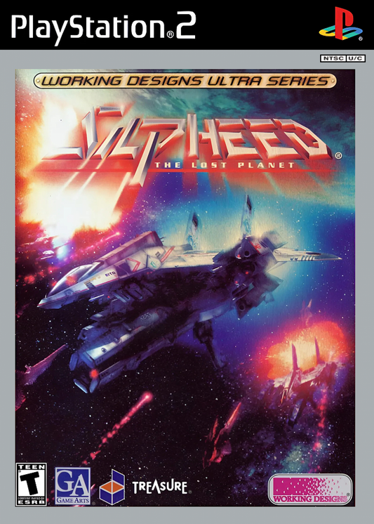 Silpheed PS2 Sony PlayStation 2 shoot em up shmup space shooter sci fi arcade action vertical scrolling shooter Silpheed The Lost Planet Treasure cinematic gameplay retro gaming PlayStation 2 software video game title cover art