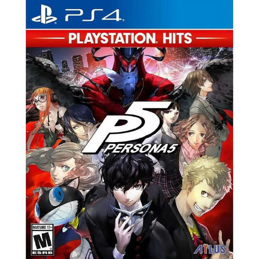 Persona 5 PlayStation Hits for PlayStation 4 Japanese role playing game featuring stylish anime visuals turn based combat phantom thieves deep story characters and acclaimed Atlus JRPG experience cover art