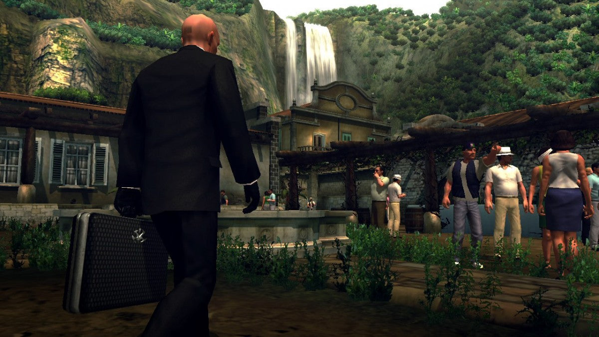 Hitman HD Trilogy Xbox 360 game featuring remastered versions of Hitman 2 Silent Assassin Hitman Contracts and Hitman Blood Money with stealth based gameplay open ended assassination missions upgraded HD visuals and the iconic Agent 47 experience gameplay
