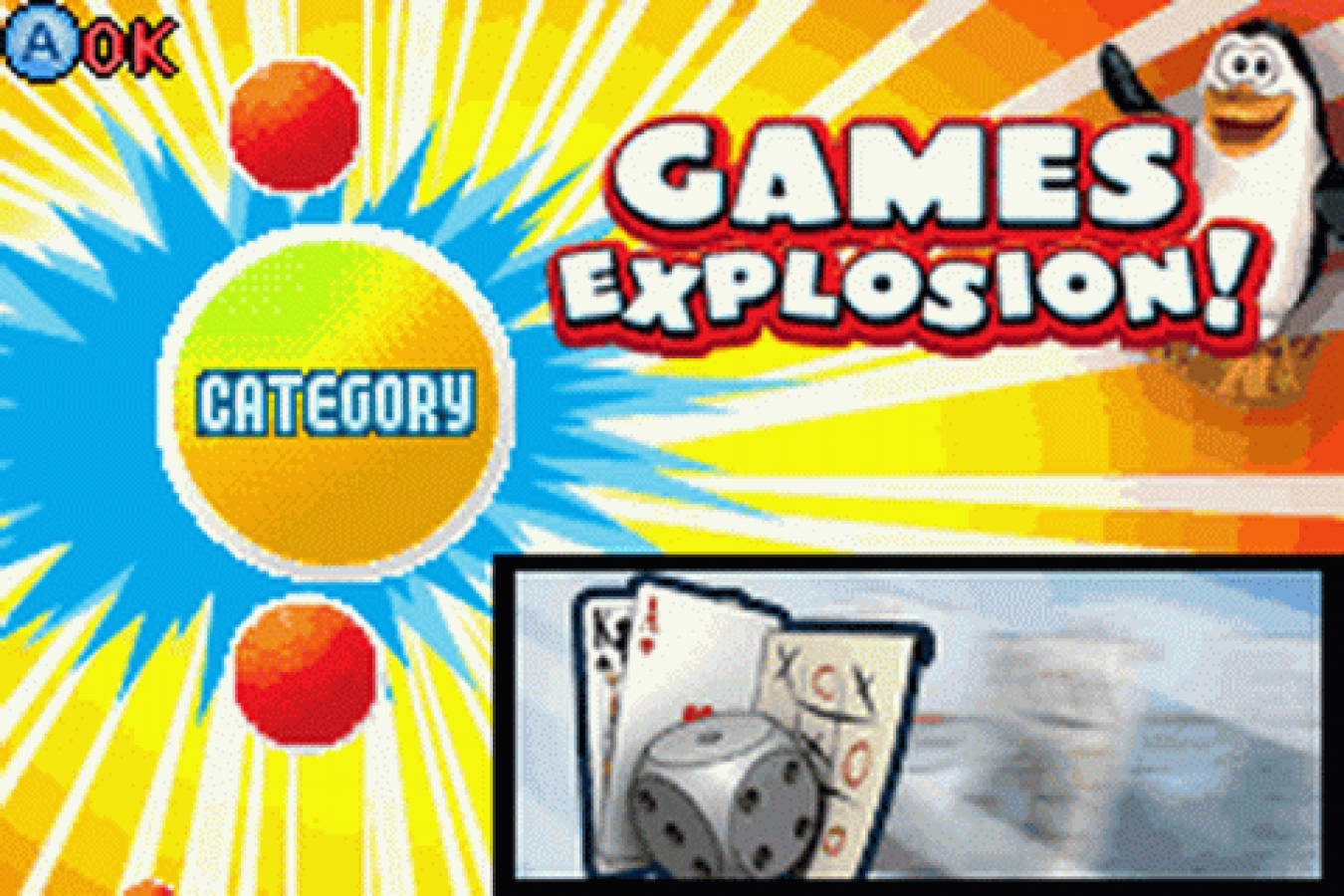 Game interface with 'Games Explosion!' title and card game elements.
