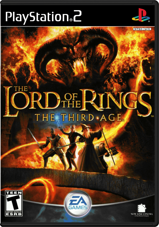 The Lord of the Rings: The Third Age – PlayStation 2 (PS2) video game cover image, turn-based role-playing game.