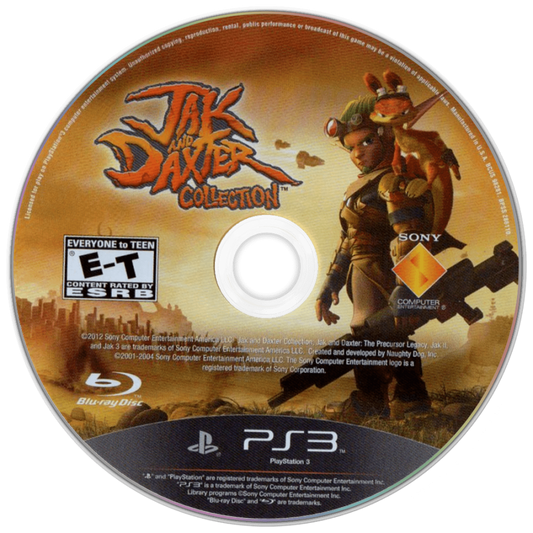 Jak and Daxter Collection disc art for PlayStation 3 (PS3) video game