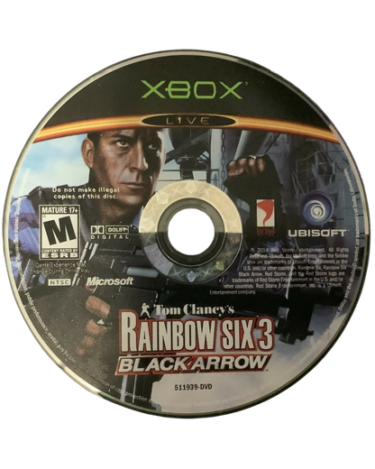Tom Clancys Rainbow Six 3 Black Arrow Xbox tactical shooter first-person shooter game team-based counter-terrorism missions and online multiplayer combat disc