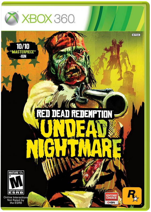Red Dead Redemption Undead Nightmare Xbox 360 X360 for retro video game enthusiasts featuring open world action adventure gameplay zombie survival combat Wild West exploration undead enemies horseback riding weapon upgrades and collectible gaming appeal front cover art