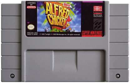 Super Alfred Chicken cartridge for Super Nintendo Entertainment System (SNES) retro video game