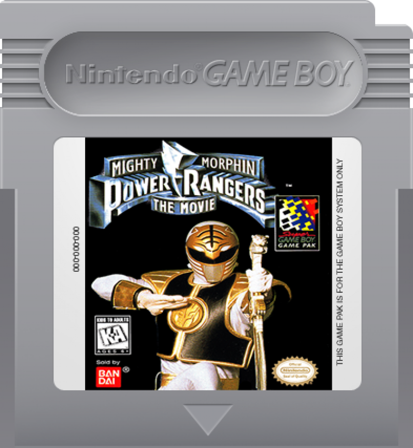 Mighty Morphin Power Rangers The Movie Game Boy cartridge for retro video game enthusiasts featuring side scrolling action gameplay morphing hero combat power ranger team based battles movie tie in storyline boss fights against monstrous enemies and portable handheld arcade style gaming experience and collectible gaming appeal
