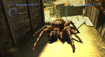 Resident Evil The Darkside Chronicles Nintendo Wii light gun shooter rail shooter on-rails game Resident Evil series Capcom Operation Javier scenario Leon Kennedy Krauser Claire Redfield Umbrella chronicles zombie outbreak motion controls shooting gallery style gameplay screenshot