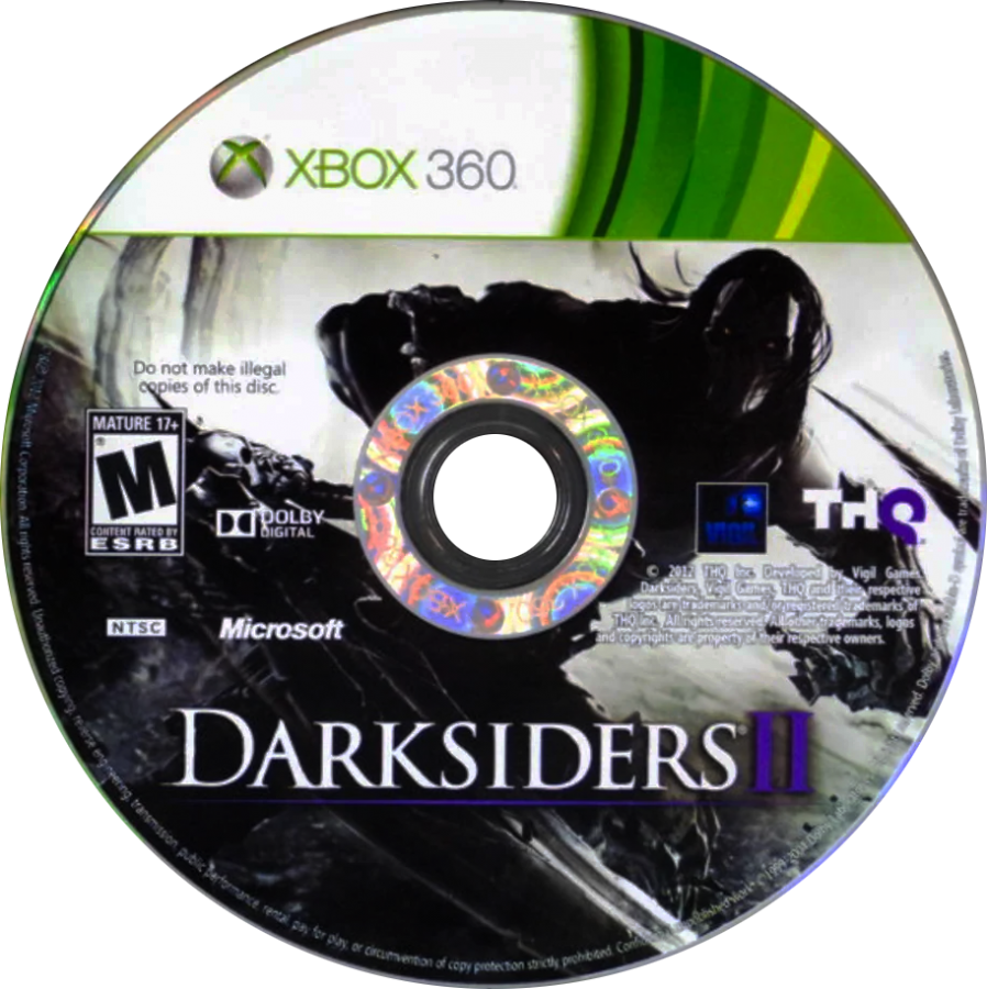 Darksiders II disc for Xbox 360 (X360) action-adventure role-playing video game