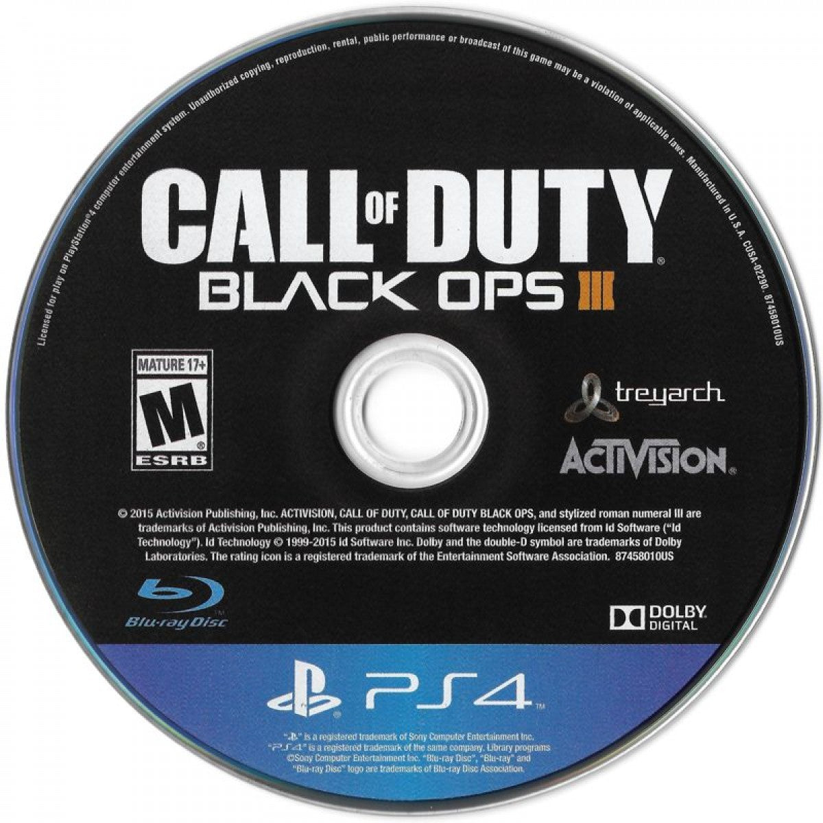 Call of Duty: Black Ops III disc for PlayStation 4 (PS4) first-person shooter video game