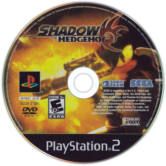 Shadow the Hedgehog PlayStation 2 PS2 for retro video game enthusiasts featuring action platforming gameplay high speed exploration third person shooting branching story paths multiple endings iconic Sonic universe adventure and collectible gaming appeal disc