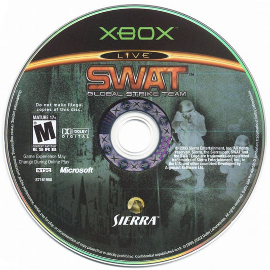 SWAT Global Strike Team tactical shooter video game featuring elite police operations squad based combat realistic weapons hostage rescue missions and strategic law enforcement action gameplay experience disc