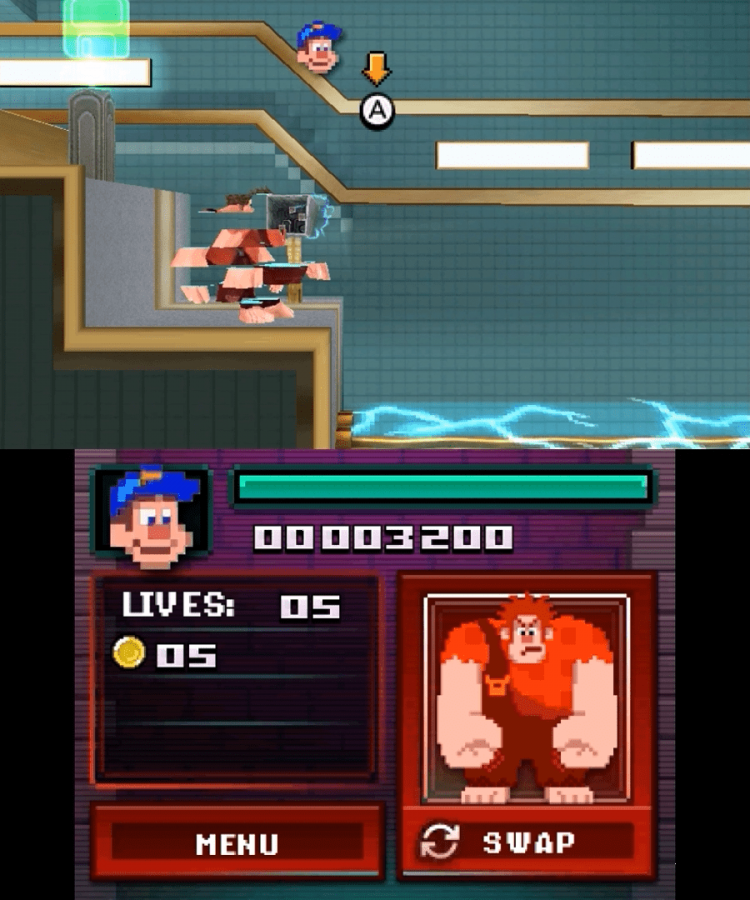 Wreck-It Ralph gameplay for Nintendo 3DS (3DS) action platformer video game